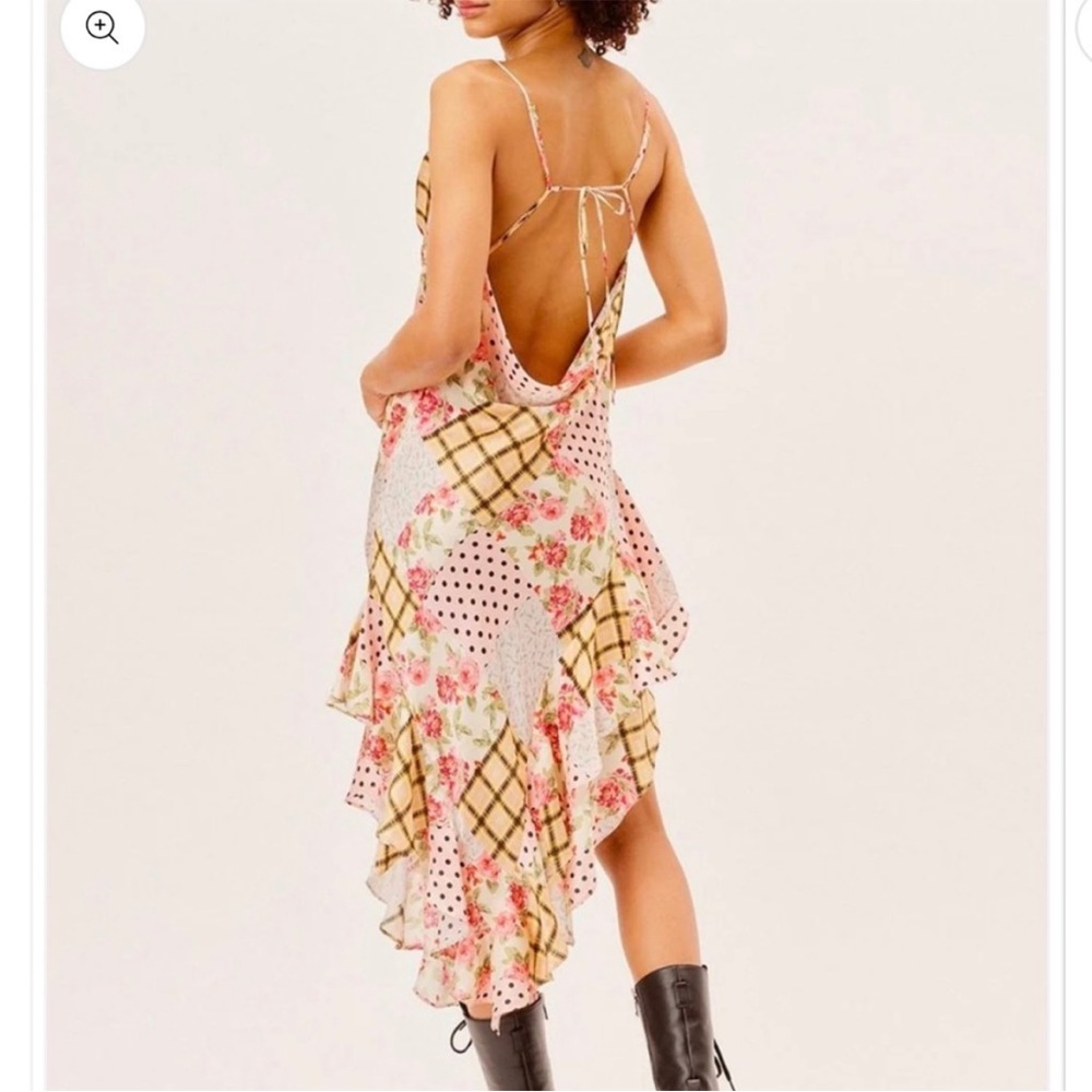 For Love and Lemons Marissa Patchwork Slip Dress